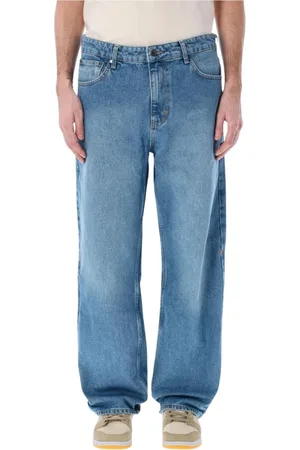 Daily paper Jeans, Heren, Blauw, XL, Blauwe Straight-Leg Jeans