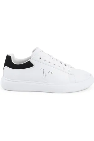 19V69 Italia Schoenen, Heren, Wit, 42 EU, Leer, Multicolor Lage Sneaker Wit Zwart