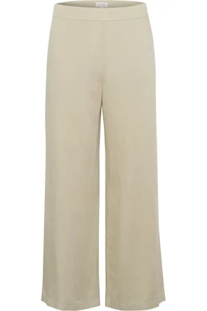 Part Two Broeken, Dames, , XL, Linnen, Witte Peper Wijde Pijp Broek