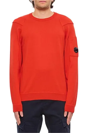 C.P. Company Sweatshirts & Hoodies, Heren, Oranje, M, Katoen, Groene Crew Neck Sweater Lichtgewicht