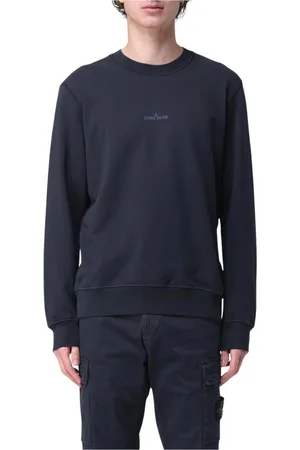Stone Island Sweatshirts & Hoodies, Heren, Blauw, XL, Katoen, Blauwe Crew Neck Sweatshirt