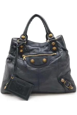 Balenciaga Pre-owned, Dames, Grijs, ONE Size, Leer, Tweedehands leren handtassen