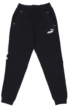PUMA Broeken, Heren, Zwart, S, Katoen, Zwarte Fleece Trainingsbroeken Elastische Taille
