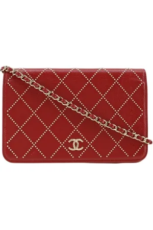 CHANEL Pre-owned, Dames, Rood, ONE Size, Leer, Tweedehands leren portemonnees