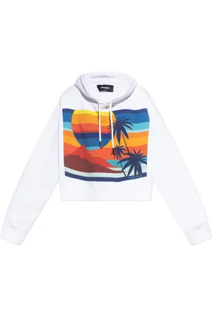 Dsquared2 Sweatshirts & Hoodies, Dames, Wit, S, Katoen, Sweatshirt capsule Summer Lovers