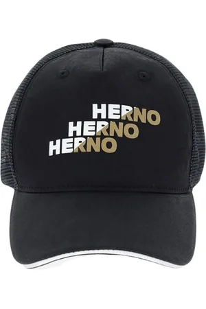 HERNO Accessoires, Heren, Zwart, S, Stijlvol Zwart Baseballpetje