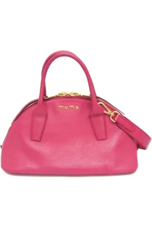 Miu Miu Pre-owned, Dames, Roze, ONE Size, Leer, Tweedehands leren handtassen