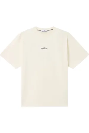 Stone Island Tops, Heren, , L, Katoen, Korte mouw biologisch katoenen T-shirt