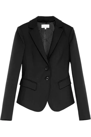 Patrizia Pepe Jassen, Dames, Zwart, XS, Katoen, Zwarte Slim Fit Jas met Stud Detail