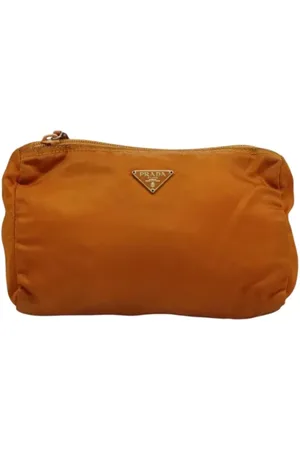 Prada Pre-owned, Dames, Oranje, ONE Size, Nylon, Pre-owned Nylon pouches