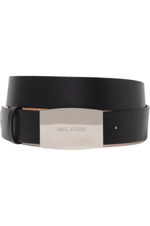 Dsquared2 Accessoires, Heren, Zwart, 95 CM, Leer, Zwarte Leren Riem Metalen Gesp