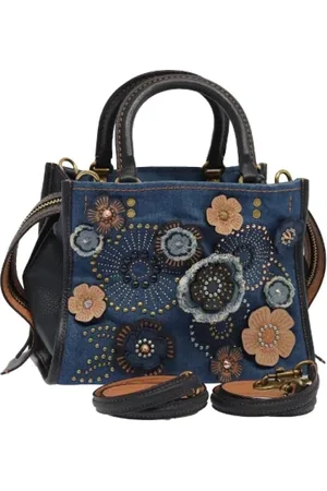 Coach Pre-owned, Dames, Blauw, ONE Size, Tweedehands Canvas handtassen