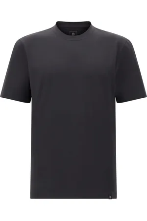Boggi Milano Tops, Heren, Zwart, XL, Katoen, T-shirt van stretch Supima-katoen