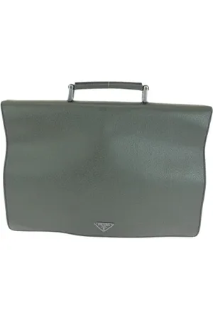 Prada Pre-owned, Heren, Groen, ONE Size, Leer, Tweedehands leren handtassen