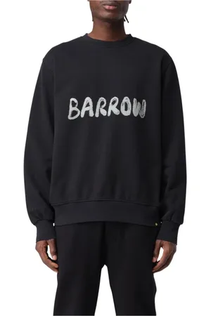 BARROW Sweatshirts & Hoodies, Heren, Zwart, L, Katoen, Minimalistische Zwarte Crewneck Sweatshirt