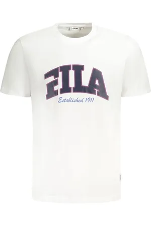 Fila Tops, Heren, Wit, S, Katoen, Witte Katoenen Grafische T-Shirt