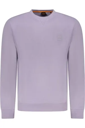 HUGO BOSS Sweatshirts & Hoodies, Heren, Paars, XS, Katoen, Paarse Crew Neck Logo Sweatshirt