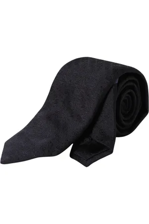 Dolce & Gabbana Accessoires, Heren, Blauw, ONE Size, Zijden Stropdas met Logopatroon