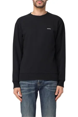 VALENTINO Sweatshirts & Hoodies, Heren, Zwart, XL, Katoen, Minimalist Logo Sweatshirt