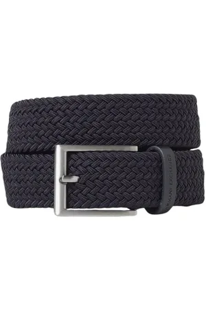 Armani Exchange Accessoires, Heren, Blauw, 105 CM, Blauwe Gevlochten Geweven Riem