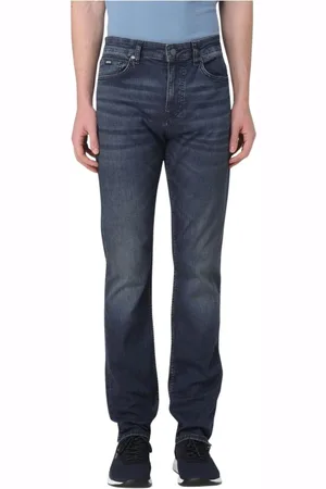 HUGO BOSS Jeans, Heren, Blauw, W34, Denim, Slim Fit Blauwe Denim Jeans