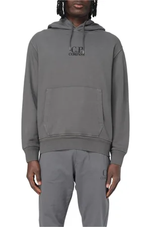 C.P. Company Sweatshirts & Hoodies, Heren, Grijs, XL, Katoen, Grijze Fleece Hoodie voor Mannen