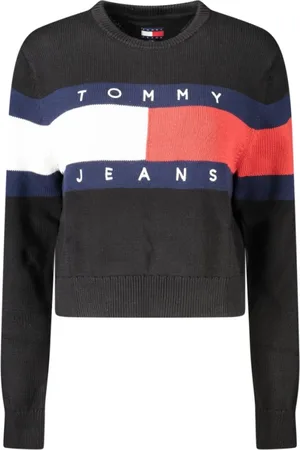 Tommy Hilfiger Truien, Dames, Zwart, M, Katoen, Zwarte Katoenen Dames Trui