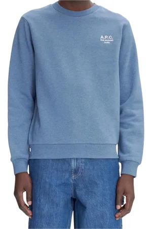 A.P.C. Sweatshirts & Hoodies, Heren, Blauw, M, Katoen, Zwarte Katoenen Sweatshirt Moderne Stijl