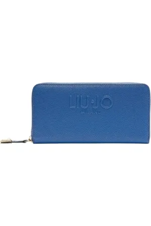 Liu Jo Accessoires, Dames, Blauw, ONE Size, Leer, Blauwe Zip Around Portemonnee Kaarthouder