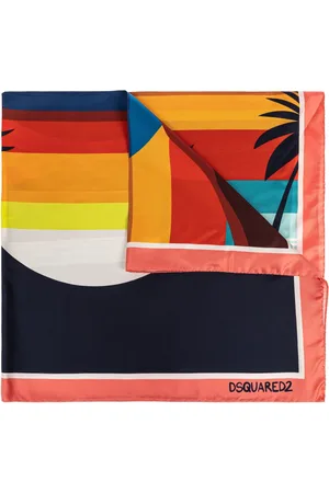 Dsquared2 Accessoires, Dames, Veelkleurig, ONE Size, Leer, Zijden sjaal capsule Summer Lovers