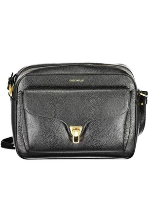 Coccinelle Tassen, Dames, Zwart, ONE Size, Leer, Zwarte leren dames schoudertas