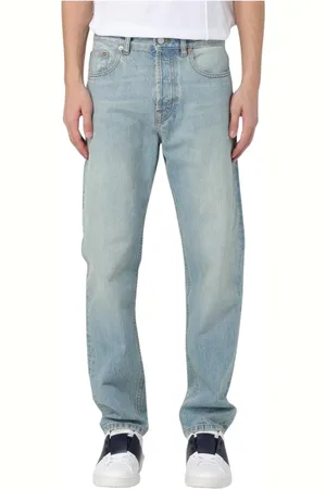 VALENTINO Jeans, Heren, Blauw, W36, Katoen, Lichte Wash Straight Leg Jeans