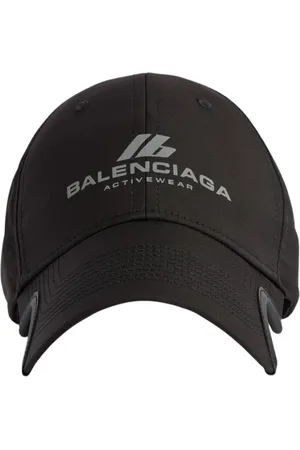 Balenciaga Accessoires, Heren, Zwart, ONE Size, Zwarte gebogen klep stijlvolle hoed