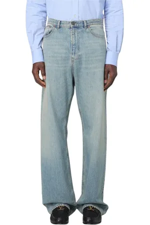 VALENTINO Jeans, Heren, Blauw, W34, Denim, Luxe Straight Leg Jeans
