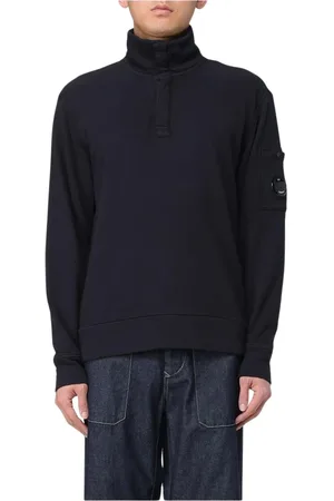 C.P. Company Sweatshirts & Hoodies, Heren, Blauw, L, Katoen, Blauwe Half Zip Sweatshirt Activewear