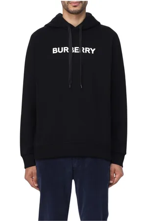 Burberry Sweatshirts & Hoodies, Heren, Zwart, S, Katoen, Klassieke Zwarte Hoodie voor Mannen