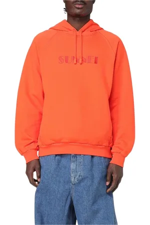 SUNNEI Sweatshirts & Hoodies, Heren, Oranje, L, Katoen, Grijze Hoodie Sweatshirt Comfort Stijl