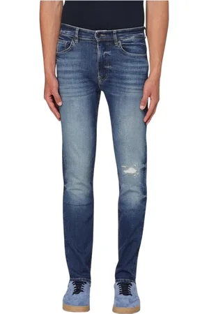 HUGO BOSS Jeans, Heren, Blauw, W31, Denim, Stijlvolle Distressed Denim Jeans