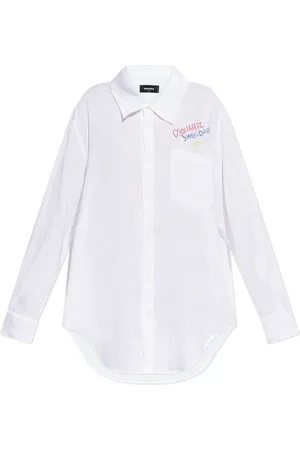 Dsquared2 Blouses & Shirts, Dames, Wit, S, Linnen, Shirt capsule Summer Lovers