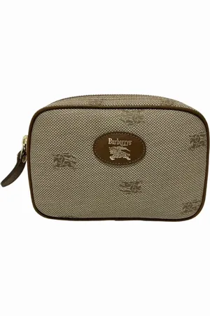 Burberry Pre-owned, unisex, , ONE Size, Leer, Pre-owned Canvas pouches