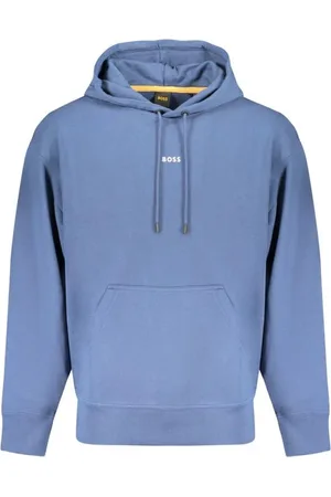 HUGO BOSS Sweatshirts & Hoodies, Heren, Blauw, XL, Katoen, Blauwe Katoenen Hoodie Trui