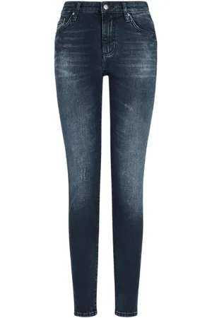 Armani Exchange Jeans, Dames, Blauw, W31, Denim, Indigo Denim Super Skinny Jeans
