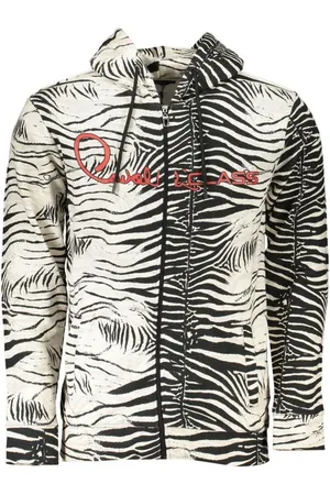 Roberto Cavalli Sweatshirts & Hoodies, Heren, Veelkleurig, L, Katoen, Gestreepte Hoodie met Rits