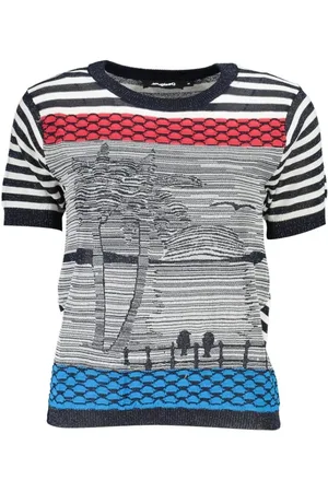 Desigual Truien, Dames, Blauw, S, Katoen, Blauwe Katoenen Dames Trui