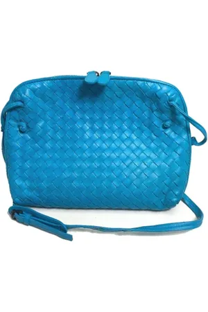 Bottega Veneta Pre-owned, Dames, Blauw, ONE Size, Pre-owned Leather crossbody-bags