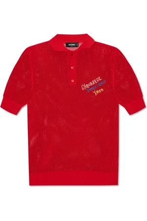 Dsquared2 Tops, Heren, Rood, L, Katoen, Polo capsule Summer Lovers