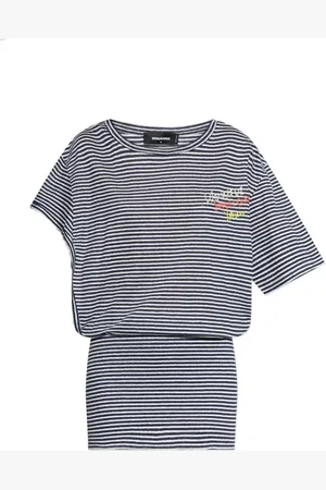 Dsquared2 Kleedjes, Dames, Blauw, S, Linnen, Jurk capsule Summer Lovers