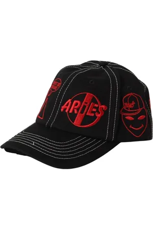 ARIES Accessoires, Heren, Zwart, ONE Size, Katoen, Geborduurde Baseballpet in Zwart