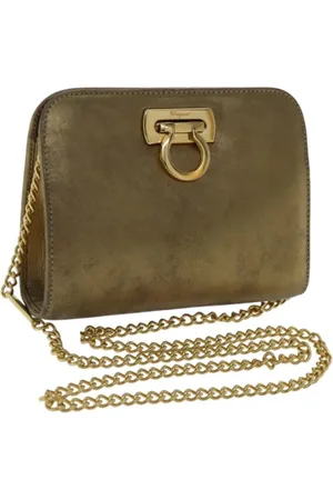 Salvatore Ferragamo Pre-owned, Dames, Geel, ONE Size, Leer, Tweedehands leren schoudertassen