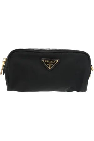 Prada Pre-owned, Dames, Zwart, ONE Size, Nylon, Pre-owned Leather pouches